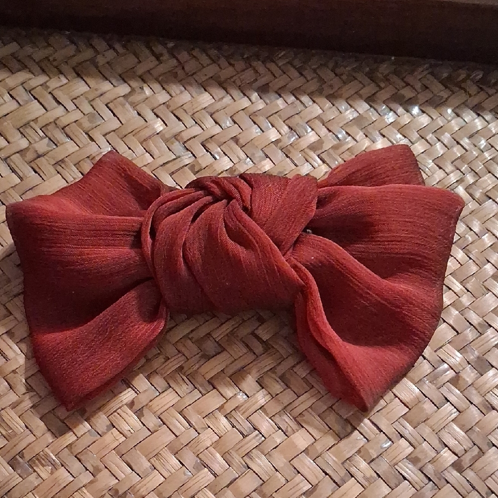 Deborah Rhodes Mocha French Hair Bow Clip Vintage